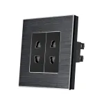 Priza Dubla cu Module Inguste cu Rama din Aluminiu LUXION SmartElectro IntelligentHouse