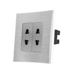 Priza Dubla cu Module Inguste cu Rama din Aluminiu LUXION SmartElectro IntelligentHouse