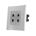 Priza Dubla cu Module Inguste cu Rama din Aluminiu LUXION SmartElectro IntelligentHouse