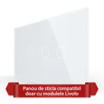 Panou Intrerupator Simplu + Dublu cu Touch LIVOLO din Sticla, Standard Italian - 4M SmartElectro IntelligentHouse