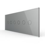 Intrerupator Dublu + Dublu + Dublu cu Touch LIVOLO cu Rama Din Sticla, Standard Italian, 6M SmartElectro IntelligentHouse