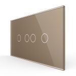 Intrerupator Dublu + Dublu cu Touch LIVOLO cu Rama Din Sticla, Standard Italian, 4M SmartElectro IntelligentHouse