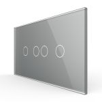 Intrerupator Dublu + Dublu cu Touch LIVOLO cu Rama Din Sticla, Standard Italian, 4M SmartElectro IntelligentHouse
