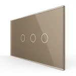 Intrerupator Simplu + Dublu cu Touch LIVOLO cu Rama Din Sticla, Standard Italian, 4M SmartElectro IntelligentHouse