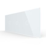 Intrerupator Simplu + Simplu + Simplu cu Touch LIVOLO cu Rama Din Sticla, Standard Italian, 6M SmartElectro IntelligentHouse