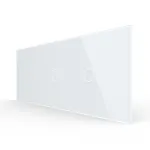 Intrerupator Simplu + Simplu + Simplu cu Touch LIVOLO cu Rama Din Sticla, Standard Italian, 6M SmartElectro IntelligentHouse