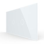 Intrerupator Simplu + Simplu cu Touch LIVOLO cu Rama Din Sticla, Standard Italian, 4M SmartElectro IntelligentHouse