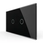 Intrerupator Simplu + Simplu cu Touch LIVOLO cu Rama Din Sticla, Standard Italian, 4M SmartElectro IntelligentHouse