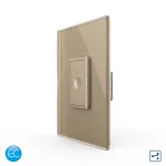 Intrerupator Simplu Cap Scara / Cruce cu Touch Livolo cu Rama Din Sticla 1M, Zigbee EC - Serie Noua SmartElectro IntelligentHouse