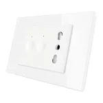 Intrerupator dublu + priza Livolo cu rama din sticla, Standard italian SmartElectro IntelligentHouse