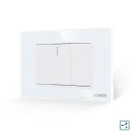 Intrerupator Simplu Cap Scara Mecanic 1M si 2 Taste False LUXION cu Rama din Sticla, Standard Italian, 3M SmartElectro IntelligentHouse