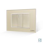 Intrerupator Simplu Cruce Mecanic 1M si 2 Taste False LUXION cu Rama din Sticla, Standard Italian, 3M SmartElectro IntelligentHouse