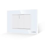 Intrerupator Simplu Mecanic 1M si 2 Taste False LUXION cu Rama din Sticla, Standard Italian, 3M SmartElectro IntelligentHouse