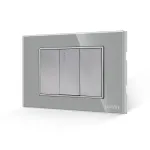 Intrerupator Simplu Mecanic 1M si 2 Taste False LUXION cu Rama din Sticla, Standard Italian, 3M SmartElectro IntelligentHouse