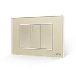 Intrerupator Simplu Mecanic 1M si 2 Taste False LUXION cu Rama din Sticla, Standard Italian, 3M SmartElectro IntelligentHouse