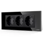 Priza Tripla cu Rama din Sticla LUXION, Standard Italian, 6M SmartElectro IntelligentHouse