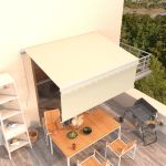Copertină retractabilă manual cu stor, crem, 3,5x2,5 m   GartenMobel Dekor