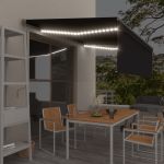 Copertină automată cu stor&senzor vânt&LED, antracit, 4x3 m   GartenMobel Dekor