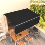 Copertină retractbilă manual cu stor, antracit, 4x3 m GartenMobel Dekor