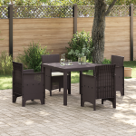 Set dining grădină cu perne maro poli ratan GartenMobel Dekor