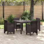 Set masă grădină cu perne brown din polirat GartenMobel Dekor