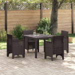 Set mese 5 piese maro Poly Rattan GartenMobel Dekor