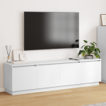 cabinet TV cu LED Alb 180x38x49 cm Lemn prelucrat GartenMobel Dekor