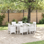 Set de mese pentru grădină 7 piese Alb Ratan sintetic GartenMobel Dekor