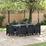 Set mese grădină 9 piese cu perne Anthracite Poly Rattan GartenMobel Dekor