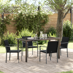 Set de grădină VidaXL, 5 piese, cu perne, ratan negru GartenMobel Dekor