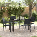 Set de dining pentru grădină 5 piese Negru Poliratan GartenMobel Dekor