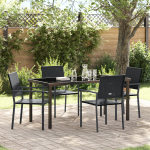 Set de dining pentru grădină 5 piese Negru Poliratan GartenMobel Dekor