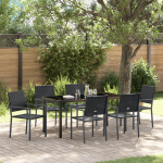 Set de dining pentru grădină 7 piese Negru Poliratan GartenMobel Dekor