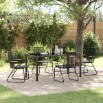 Set de dining pentru grădină 5 piese Negru Rattan PVC GartenMobel Dekor