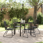 Set de masă de grădină 5 piese Negru Rattan PVC GartenMobel Dekor