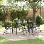 Set de mese de grădină 5 piese Negru Rattan PVC GartenMobel Dekor