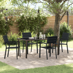 Set mese grădină 5 Piese Negru HDPE GartenMobel Dekor