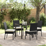 Set de Dining pentru Grădină 5 Piese Negru Poliratan GartenMobel Dekor