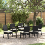 Set de Dining pentru Grădină 7 Piese Negru Poliratan GartenMobel Dekor