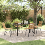 Set de dining de grădină 5 Piese Maro Ratan Polietilenă GartenMobel Dekor
