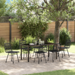 Set de dining de grădină cu 7 piese Negru Poliratan GartenMobel Dekor