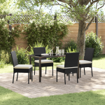 Set de dining pentru grădină 5 piese Negru Ratan Polițat GartenMobel Dekor