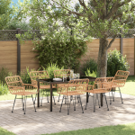 Set de masă de grădină cu 7 piese din ratan sintetic GartenMobel Dekor
