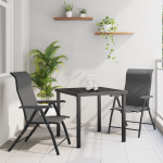 Set de Masă de Grădină în 3 Piese Gri din Poliratan GartenMobel Dekor