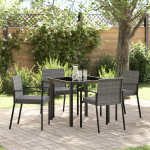 Set de dining de grădină 5 piese Gri Poliratan GartenMobel Dekor