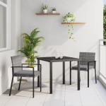 Set de dining pentru grădină 3 piese gri poliratan GartenMobel Dekor