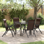 Set de dining pentru grădină 5 piese Maro Ratan poliester GartenMobel Dekor