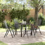 Set de dining pentru grădină 5 piese în oțel antracit GartenMobel Dekor