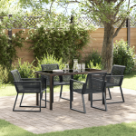 Set Cină Grădină 5 Piese Ratan Poli Negru GartenMobel Dekor