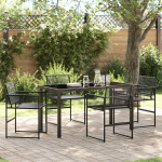 Set de dining de grădină 5 piese Negru Poliratan GartenMobel Dekor